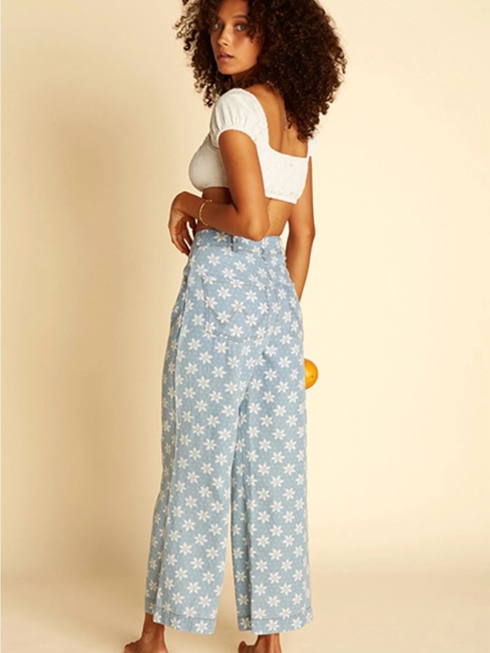 Wrangler x Billabong Light Blue Floral Denim Jeans - Picture 10 of 12